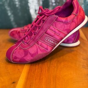 Coach Pink Signature Lace-Up Sneaker